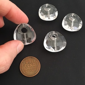 Large Faceted Quartz Triangle Bead, Quartz Beads, Quartz Pendants, Pendant Beads