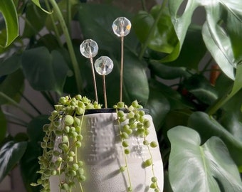 Crystal Sun Catcher Plant Stakes Trio,  Crystal House Plant Decor, Crystal Suncatchers for Plant Pots