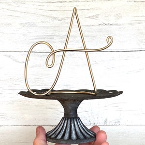 Gold Metal Letter A - 4 1/2”, Wire Initial, Wire Calligraphy Letters,  Office Decor, Shelf Decor, Mantle Decor, Nursery Decor, Wedding Decor