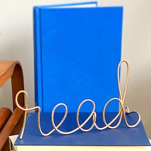 Letrero de lectura dorado para decorar estanterías (10 x 15 cm), letrero de lectura para el rincón de lectura, letrero de lectura como regalo para el ratón de biblioteca.