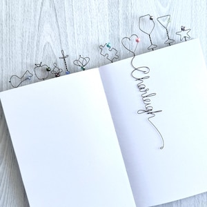 Personalized Wire Name Bookmark – Choose Topper Shape | Custom Handmade Gift for Readers, Teachers & Friends