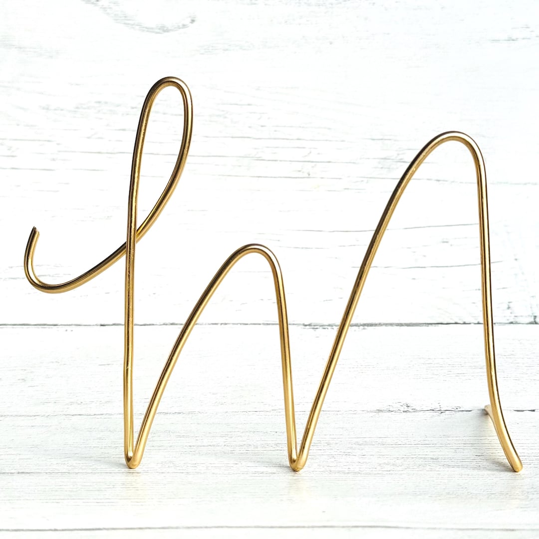 Wire Letter M Sign: Freestanding Metal Initial - Gold, Silver, Black - Etsy