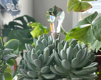 Chandelier Crystal Plant Stake, Crystal Sun Catcher,  Crystal Suncatcher for Indoor House Plants, Unique houseplant trelis
