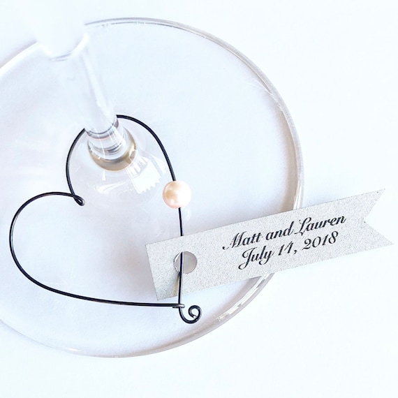 Wine charms gold, Personalized Wine Glass Charms, Wedding Favors, Wine  Glass Charms, Bridal Champagne Glass Charms,, Rustic Wedding Favors