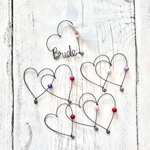 Heart Wine Glass Charms – Bride & Guest Drink Markers | Wedding Favors, Bachelorette Party Gifts, Bridal Shower Table Decor