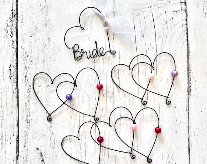 Featured listing image: Heart Wine Glass Charms – Bride & Guest Drink Markers | Wedding Favors, Bachelorette Party Gifts, Bridal Shower Table Decor