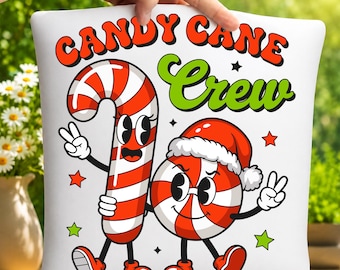 Retro Candy Cane Crew Christmas PNG SVG  (Digital Download)