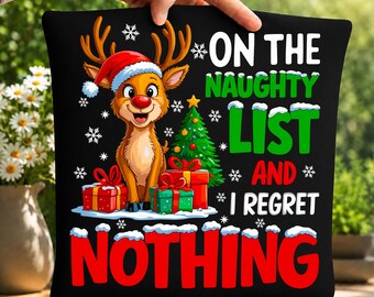 Nella lista dei cattivi e senza rimpianti SVG PNG – Divertente PNG di Natale / Design con citazione natalizia