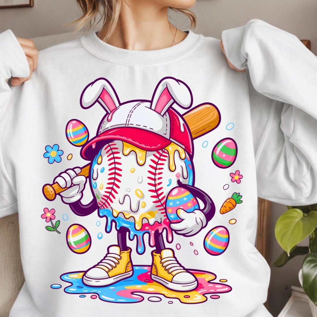 Easter Baseball PNG, Bunny Baseball Png, Cute Baseball Player ...