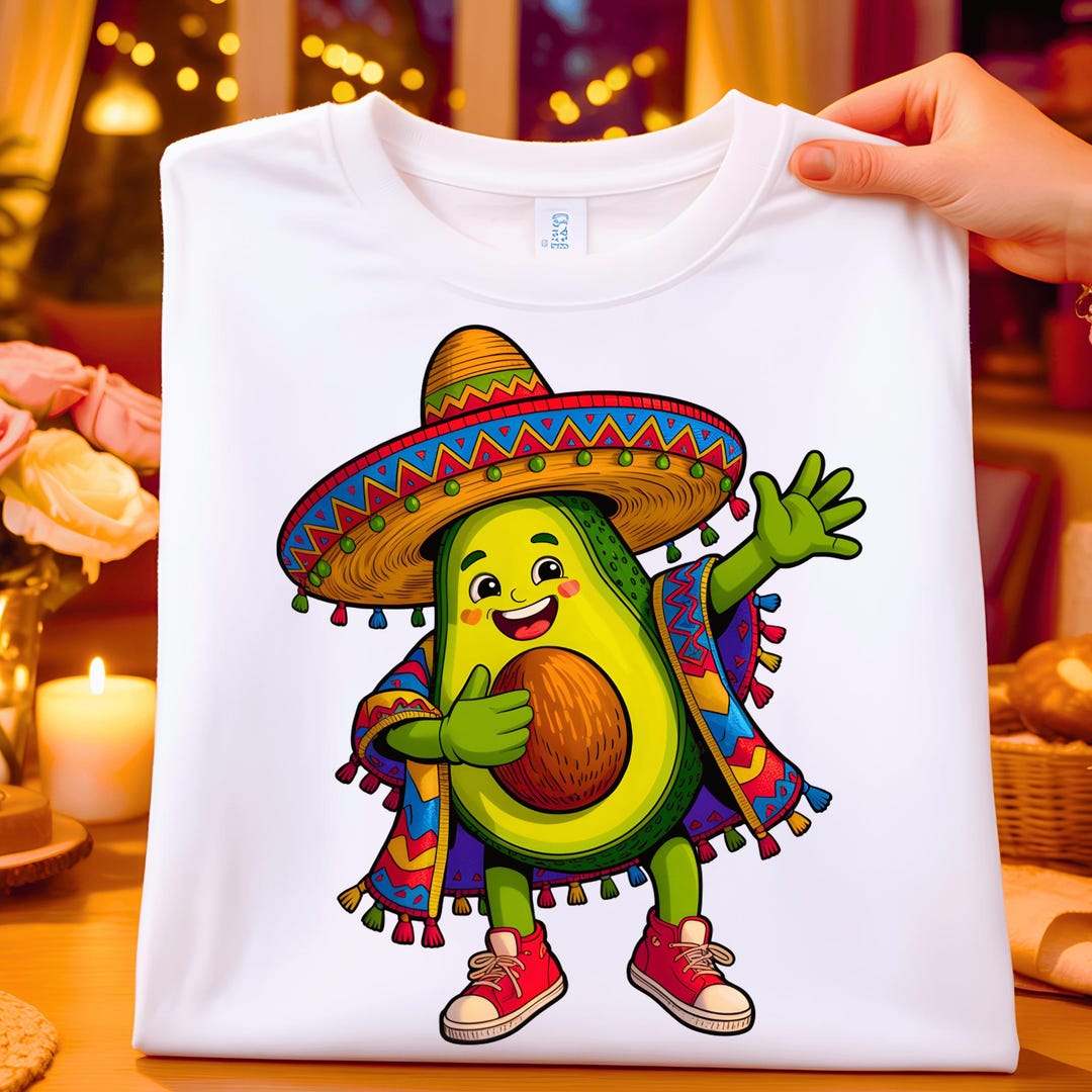 Funny Avocado Cinco De Mayo PNG: Fiesta Shirt Design (digital Download ...