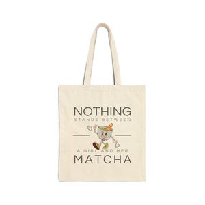 Matcha Lover&#39;s Cotton Canvas Tote Bag, Cute Eco-Friendly Shopping Tote, Sustainable Gift for Tea Lovers, Farmers Market Essentials, [...]