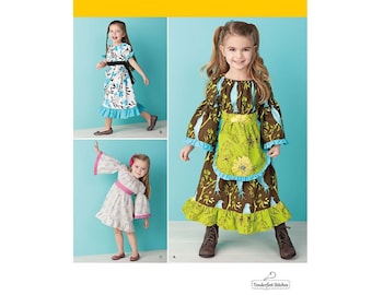 Simplicity Children's Sewing Pattern 1595 Prairie Style Dresses & Aprons Sz: !/2-1-2-3 NIP