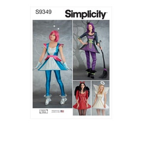 Simplicity S9349 Sewing Pattern Misses&#39; Costumes  Devil, Angel, Witch, Space Alien  Mini Dresses Size: 6-14  New and Unused