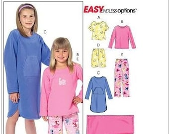 McCall's Patterns M4963 Children's Girls' PJ's Sewing Pattern Tops, Gown, Short, Pants, Blanket NIP Size: X-X-Small -Small