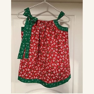 christmas pillowcase dress Girl's Christmas Dress, Snowman Pillowcase Dress , Holiday Party Dress , Christmas Outfit, Christmas Jumper, Size: 4T