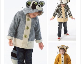 McCall Pattern Company M6828 Children's Boys Girls Animal Coats, Size: 2-3-4-5 NIP