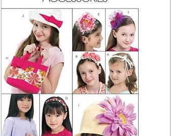 McCall's Sewing Pattern M6088 Children's Girls' Headbands, Hats and Bags, One Size Only