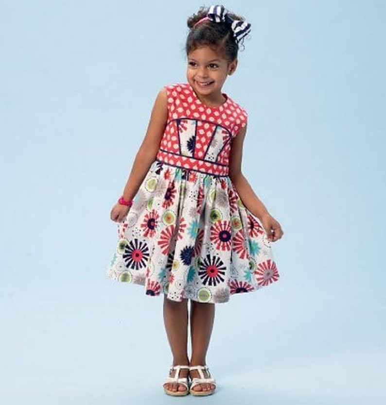 McCall Pattern Company M6945 Children's Dresses Leggings and Hair Bow, Size: 6-7-8 image 2