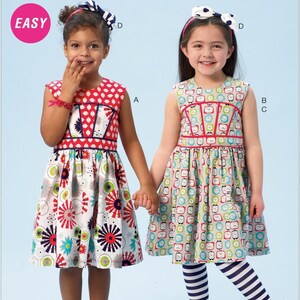 McCall Pattern Company M6945 Children's Dresses Leggings and Hair Bow, Size: 6-7-8 image 1