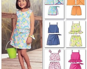 Butterick 3832 Sewing Pattern Sew Easy Girls Top Skort and Shorts Size: 6-7-8 NIP