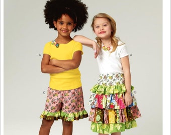 Butterick Patterns B5777 Children's Top Sewing Pattern, Skirt and Shorts Size: 6-7-8 NIP