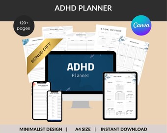 ADHD Digital Planner: Goal Setting, Habit Tracker (Digital Download)