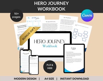 Hero's Journey Workbook: Goal Planner, Affirmations, Self-Discovery (Digital Download)