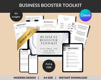 Kit de herramientas para impulsar negocios Plantillas de ventas y marketing Estrategias de embudo de marketing PLR MRR