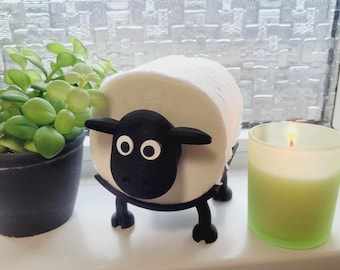 Quirky Sheep Toilet Roll Holder – 3D Printed Plastic  -  Decor Only (Non-Functional) - Read Description