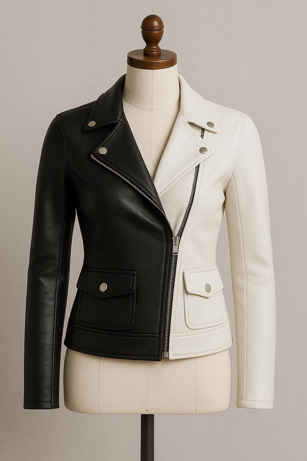 Two Tone Leather Jacket - Etsy