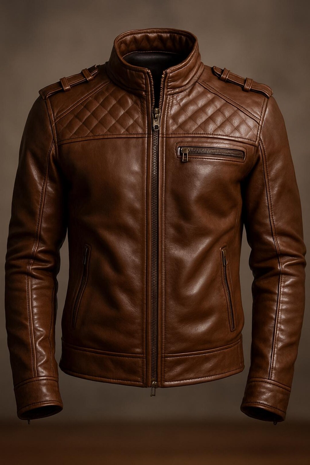 Braune Lederjacke