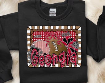 Georgia Football PNG, Preppy Georgia Gingham Design, Georgia Sports Team PNG, Girly Georgia Football Digital Download, Georgia Team png