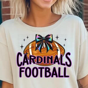 Cardinals Football Iridescent PNG, Cardinals Glow Coquette Digital Art, Iridescent Cardinals Football Digital Art
