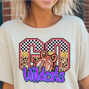 Wildcats Football PNG: Go Wildcats Neon Leopard Print Football Digital Art (Digital Download)