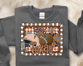 Texas Football PNG, Preppy Texas Gingham Design, Texas Sports Team PNG, Girly Texas Football Digital Download, Texas Team png