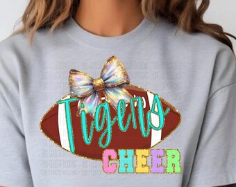 Tigers Cheer PNG, Tigers Football Design, Preppy Tigers Football Digital Download