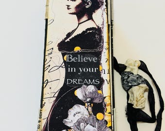 Mixed Media Handmade Concertina Book, Living Intentionally, One of a Kind. Coupon At Checkout!