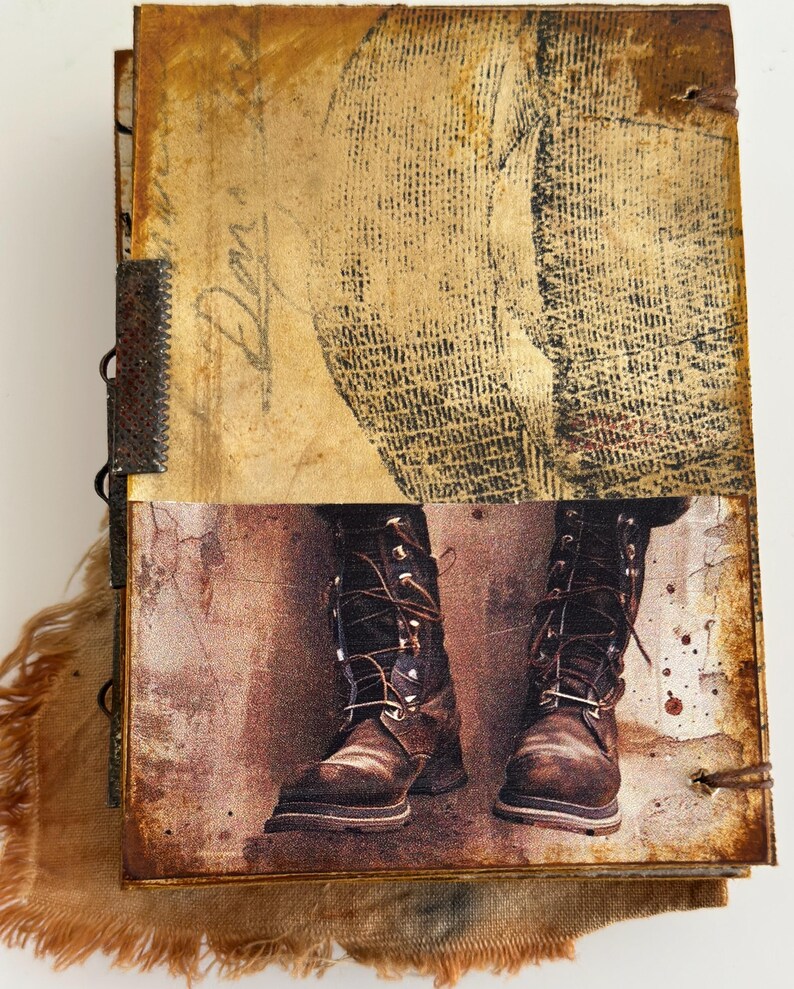 Mixed Media Handmade Book, THE WILD ONES, Steampunk, Coptic Stitch