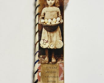 Mixed Media Handmade Book/Journal, Coptic Stitch, Spring, The Gathering, One of a Kind, Coupon at Checkout!