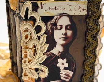 Mixed Media Art Journal, PARIS, Fat BOOK, One of a Kind