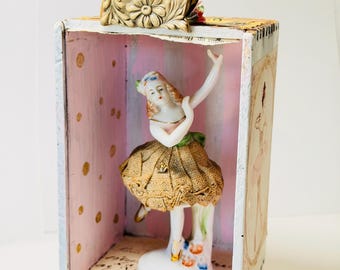 Tiny Dancer, Assemblage Art, Vintage Binny Crayola Box, One of a Kind, Coupon At Checkout!