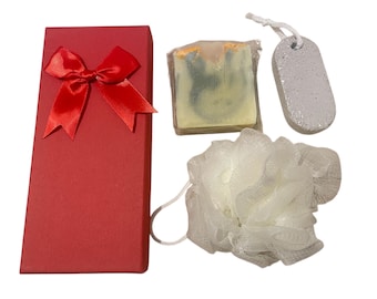 Coffret Spa Naturel – Savon Artisanal 100 g, Pierre Ponce & Luffa | Soin Corps Zéro Déchet