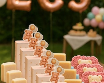 Recuerdos de jabón hechos a mano, regalos para baby shower
