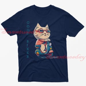 Cat biker, Biker shirt ,Cat Riding a Bicycle men&#39;s Tshirt- Kitten Wheelie Tee shirt, galentines gifts, valentines gift, Seven tuesday shirt
