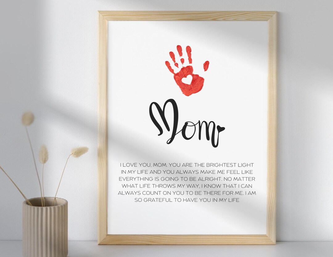 Mother's Day Handprint Art Poem, Flower Bouquet Craft for Mom | Gift ...