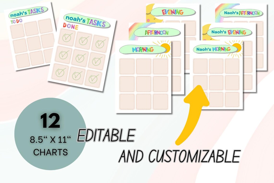 Editable Kids Daily Routine Cards | Daily Visual Schedule | Chore Chart ...