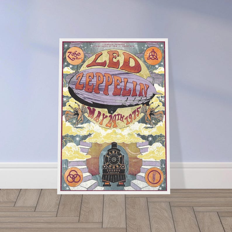 LED ZEPPELIN Band Poster / Vintage Wall Art / Music Memorabilia/ Retro ...