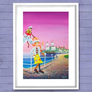 Pippi Goes Aboard giclée print. Astrid Lindgren, Villekulla, Långstrump, Mr Nilsson, Horse, Classic Children&#39;s Books, Sweden, Bedroom Art