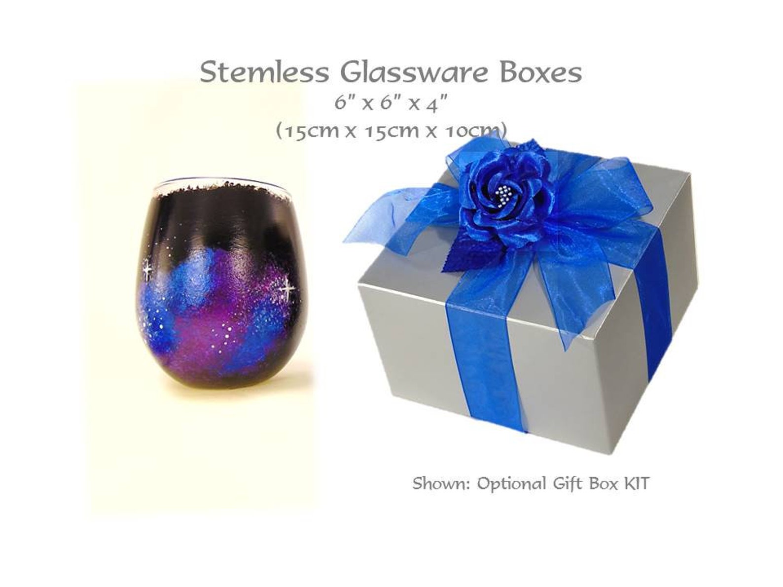 Stemware Gift Box KIT Wine Glass Favor Box With Ribbon Gift Etsy