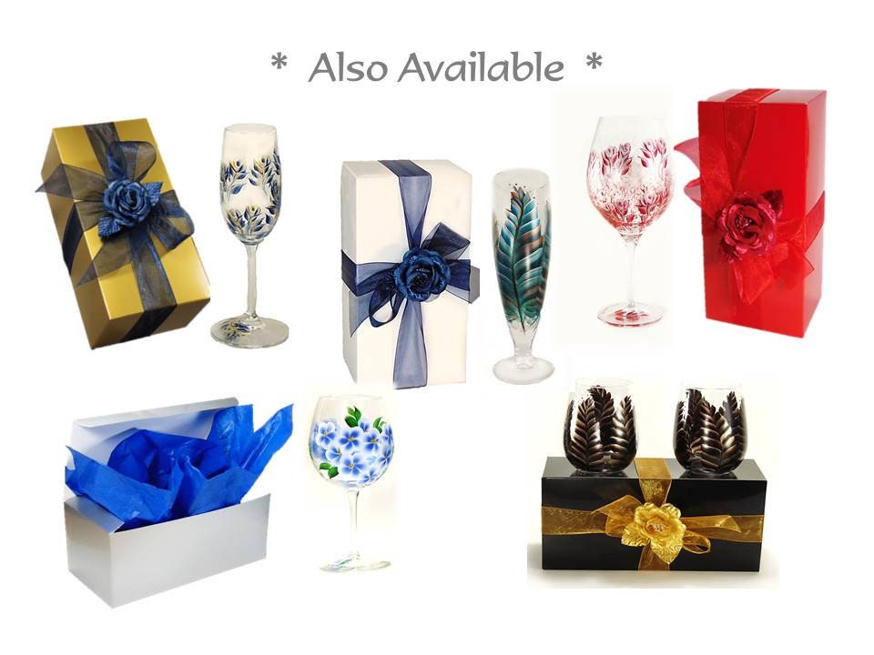 Stemware Gift Box KIT 9 x 4 White Box Wine Glass Favor Box Etsy